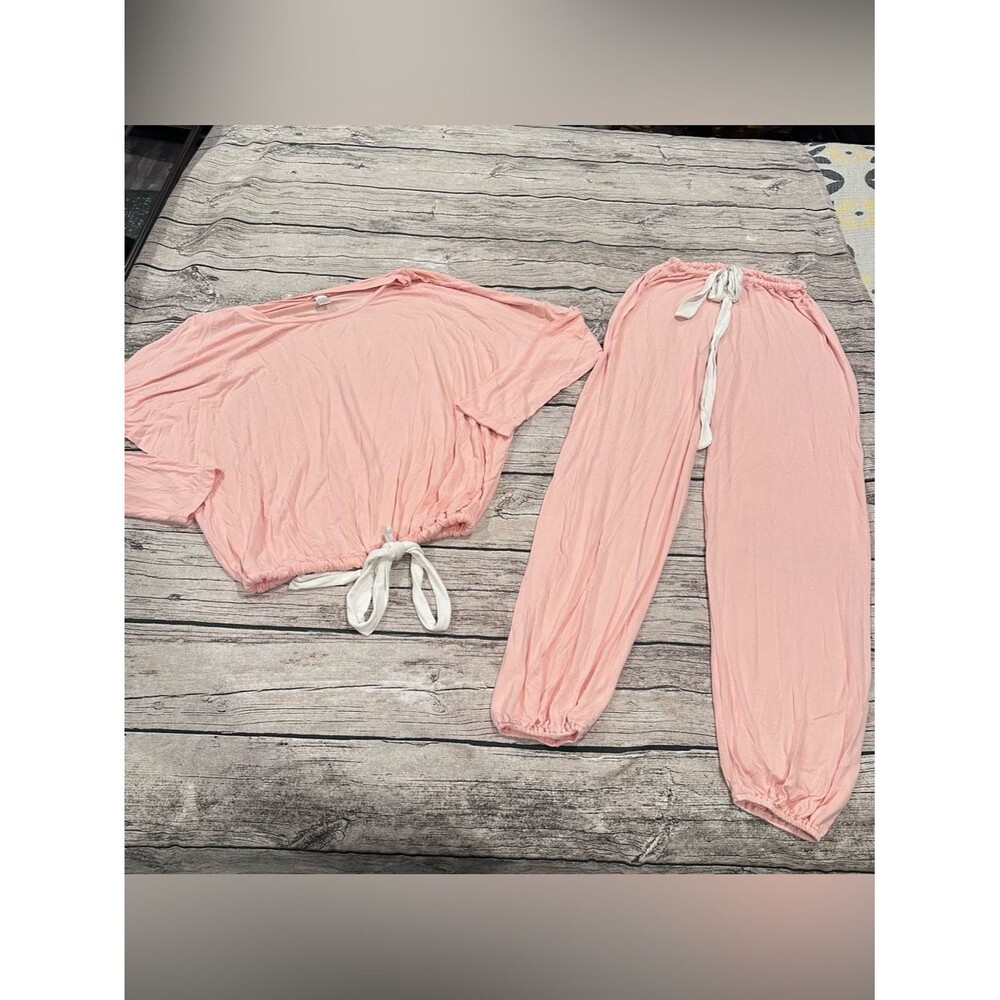Eberjey Peach Pjs / Lounge Set; Soft Drawstring Top & Pants Size small